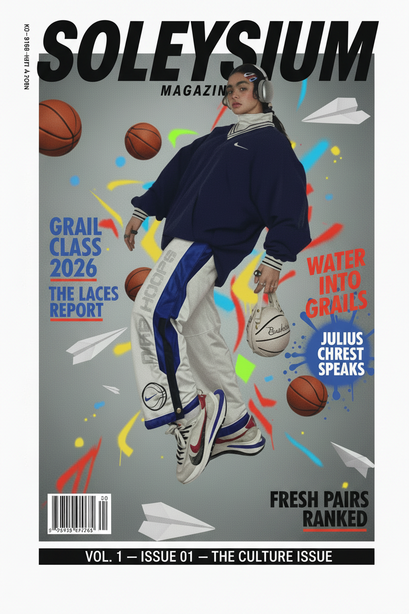 Soleysium Magazine Cover - White Background Black Type